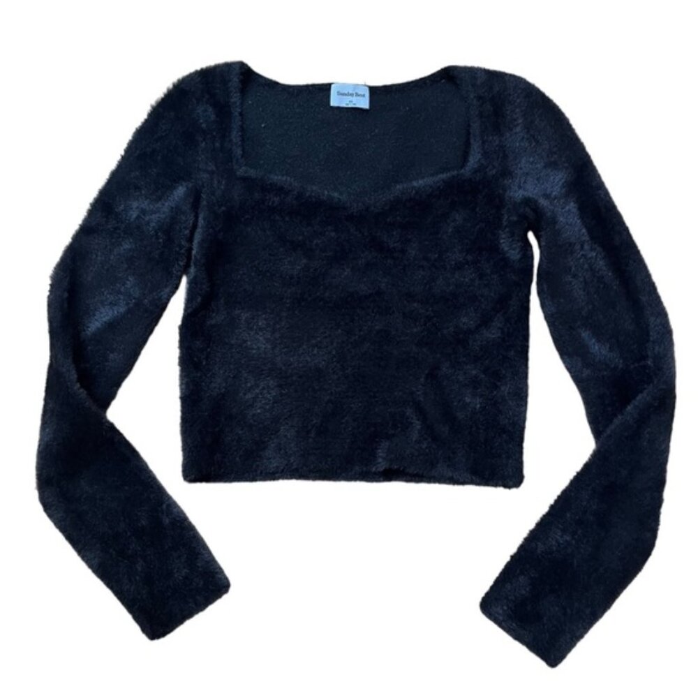 Sunday Best Aritzia Elsie Sweater Sweetheart Neck Sweater Black Size XS
